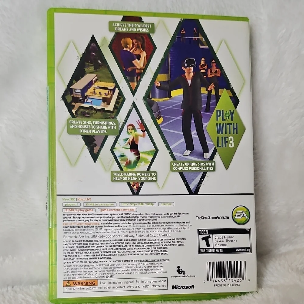 The Sims 3 Xbox 360 Video Game - Simulation